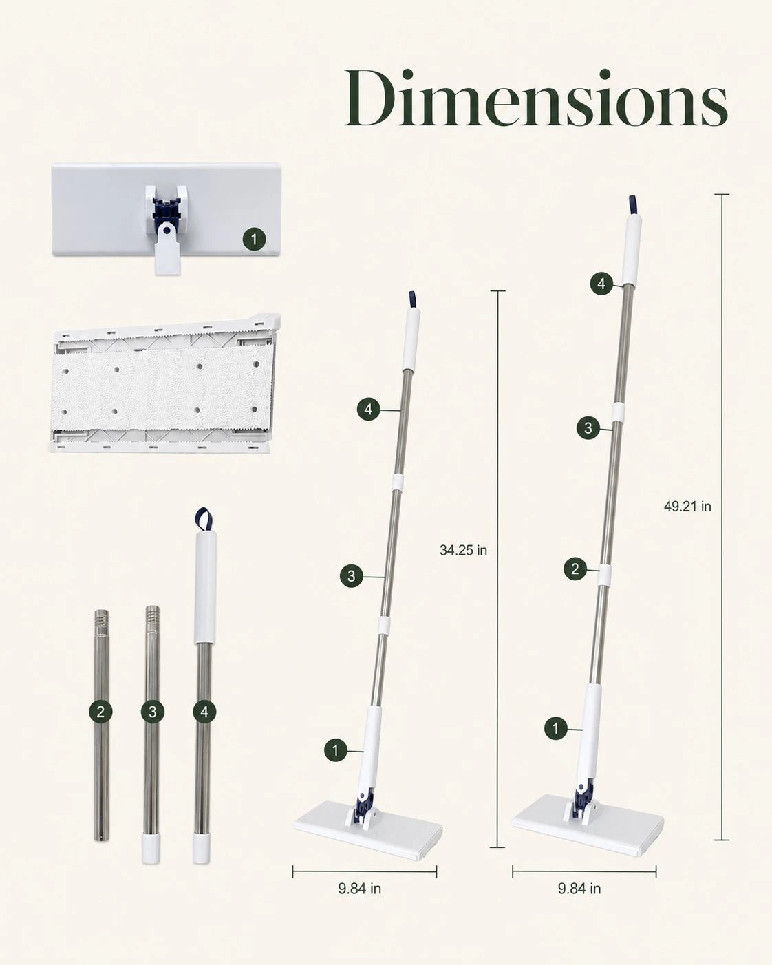 momieco Clamp Mop dimensions